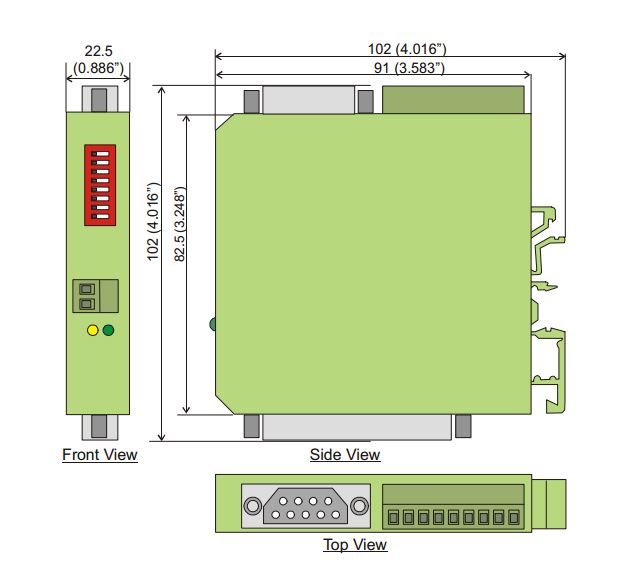 PR 210 Signal Converter Dimensions