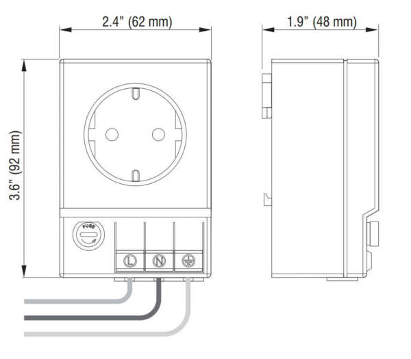 SD 035 Enclosure Receptacle Dimensions