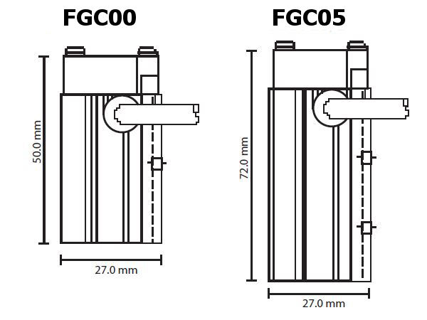 Cirrus 25mm Fan Heater Dimension Diagram